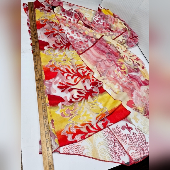 Colorful Sheer Long Sleeve Cardigan Sz XL - Picture 7 of 7